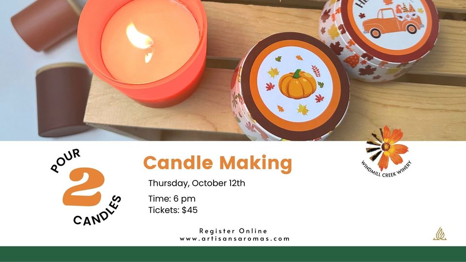 Three Candles with pumpkins and fall graphics