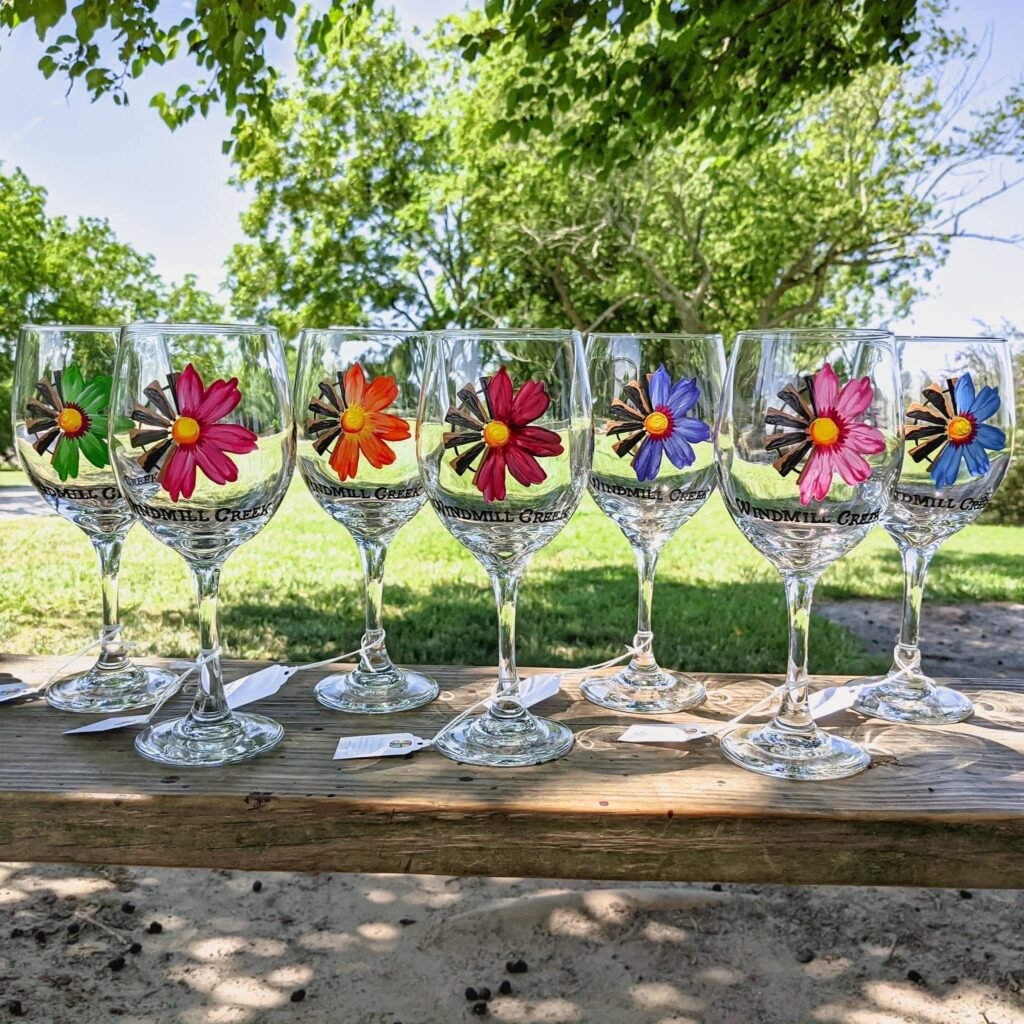 Picture of wine glasses on table