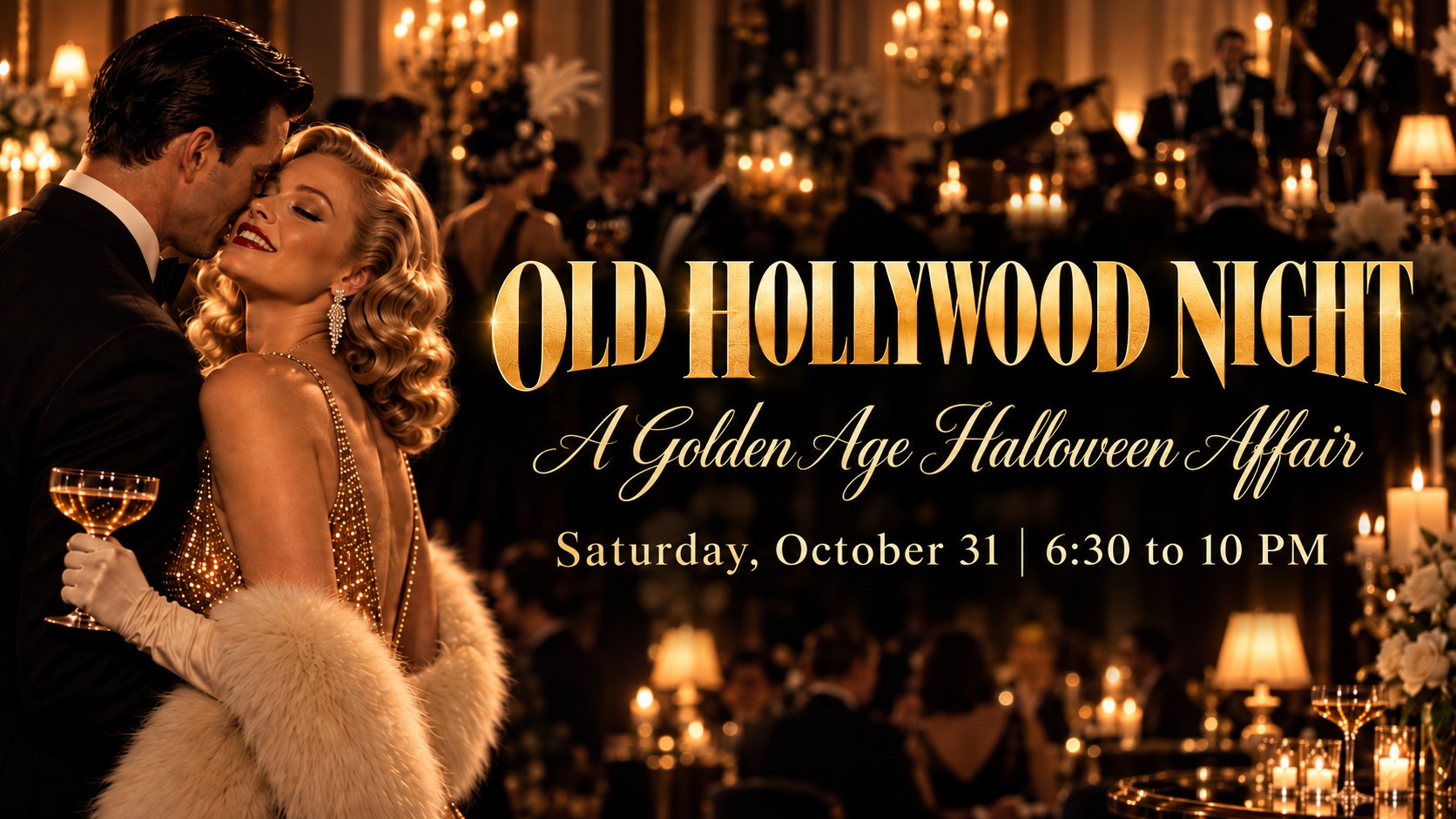 Old Hollywood Night: A Golden Age Halloween Affair at Windmill Creek, Saturday October 31, 6:30 to 10 PM