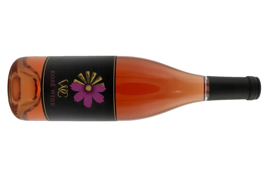 rose wine (rotated) wine bottle